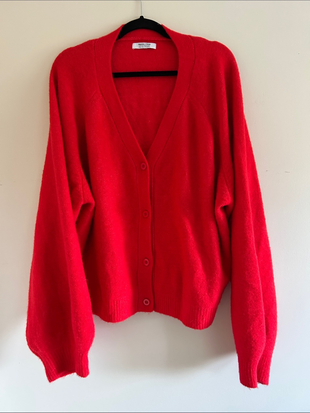 Smash + Tess Red V-Neck Button Cardigan, Size 3x/4x